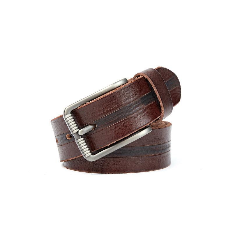 Men’s Luxury Leather Belt-Rustic Design-in Black Brown-Men’s Gift