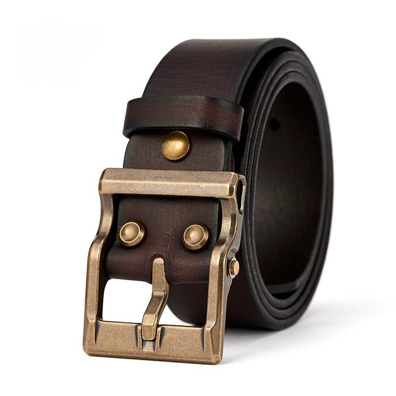 Men’s Luxury Leather Belt-Vintage Design-Black,Coffee,Brown-Men’s Gift