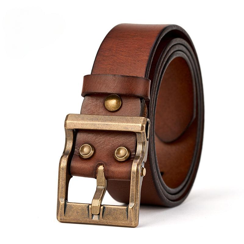 Men’s Luxury Leather Belt-Vintage Design-Black,Coffee,Brown-Men’s Gift