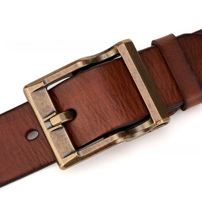 Men’s Luxury Leather Belt-Vintage Design-Black,Coffee,Brown-Men’s Gift