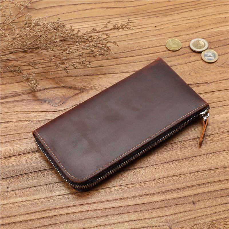 Men’s Luxury Leather Wallet-Durable Crazy Horse-Ideal Men’s Gift