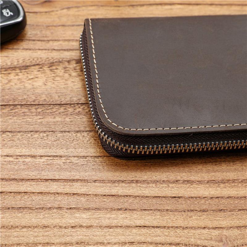 Men’s Luxury Leather Wallet-Durable Crazy Horse-Ideal Men’s Gift