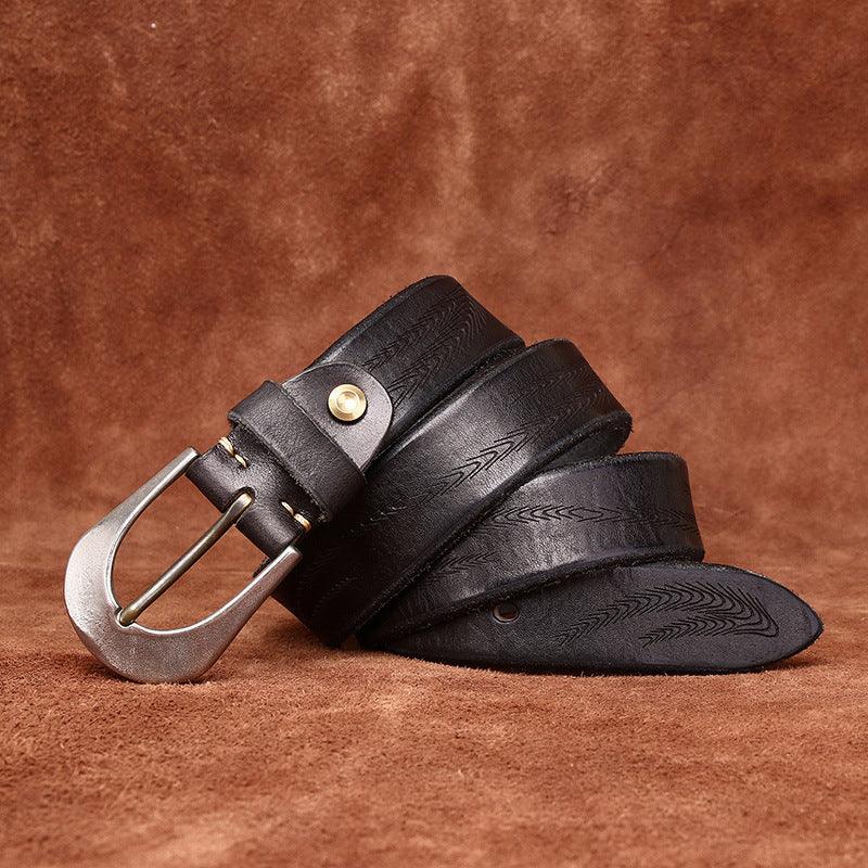 Men’s Western Cowboy Belt-Luxury Vintage Leather Strap-Men’s Gift Idea