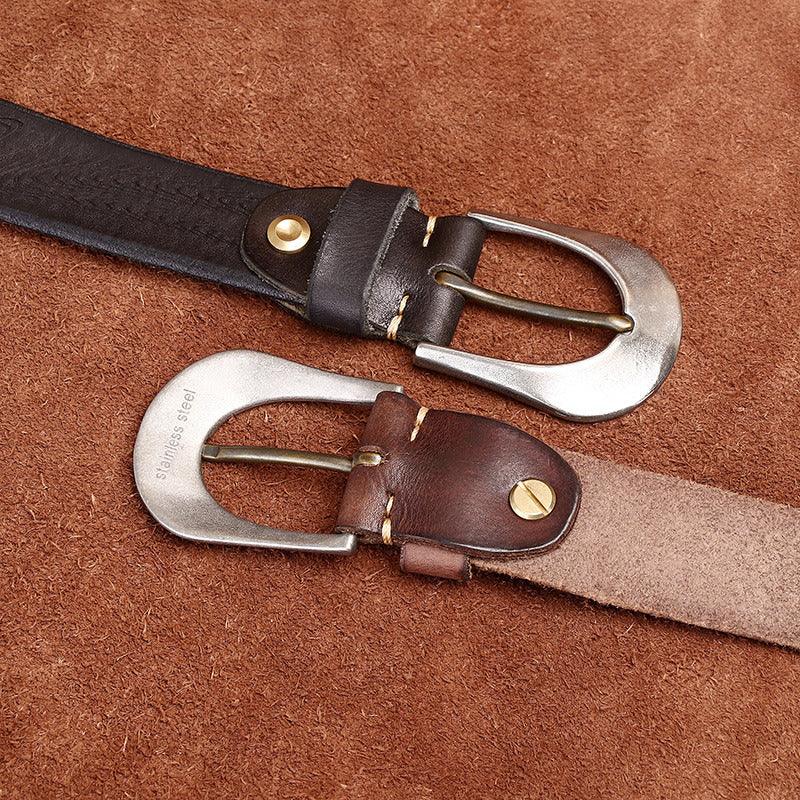 Men’s Western Cowboy Belt-Luxury Vintage Leather Strap-Men’s Gift Idea