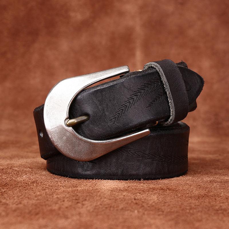 Men’s Western Cowboy Belt-Luxury Vintage Leather Strap-Men’s Gift Idea