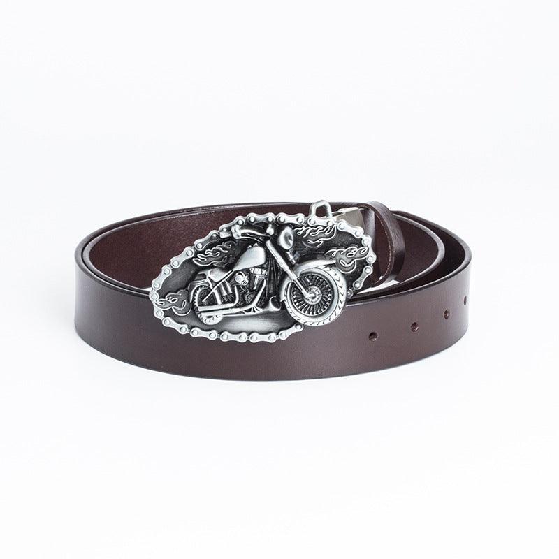 Men’s Western Cowboy Belt-Motorcycle Buckle for Rider-Men’s Gift