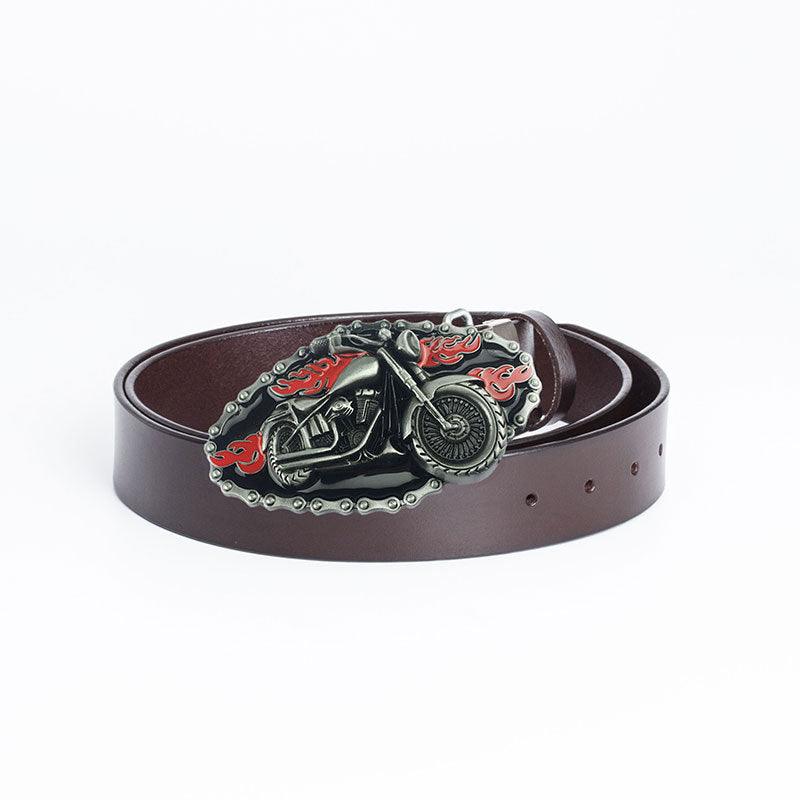 Men’s Western Cowboy Belt-Motorcycle Buckle for Rider-Men’s Gift