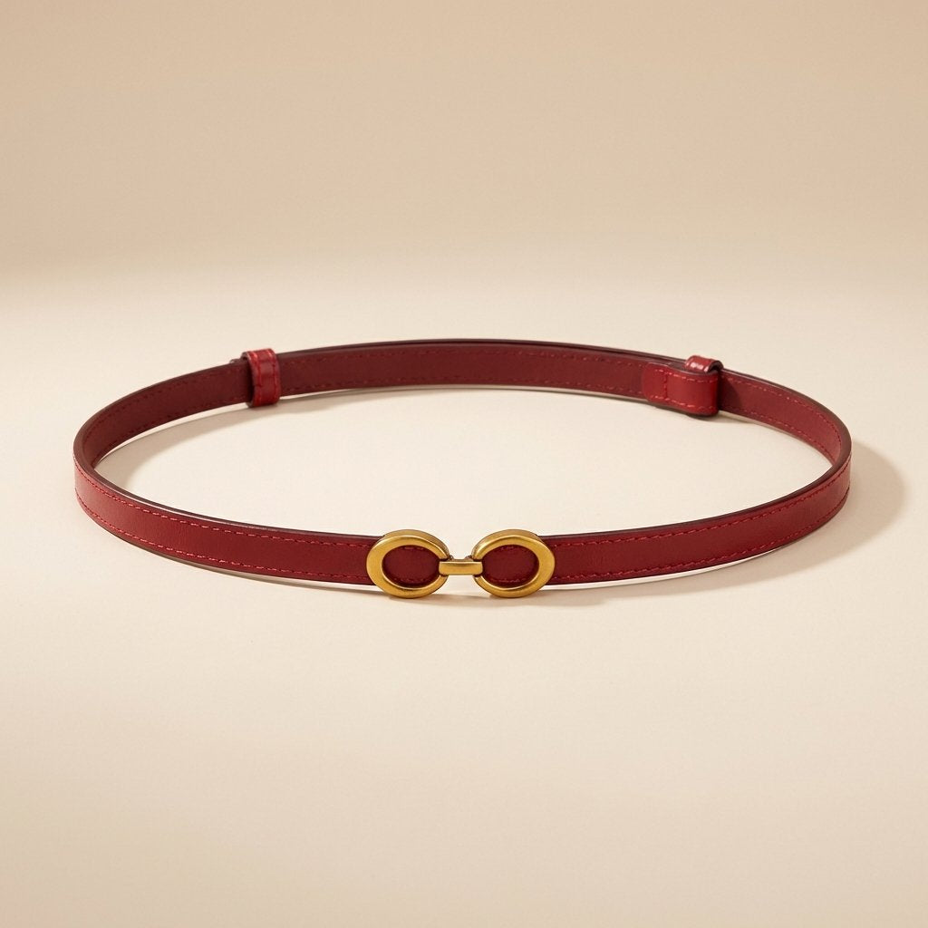 Schmaler Ledergürtel - LinenSash