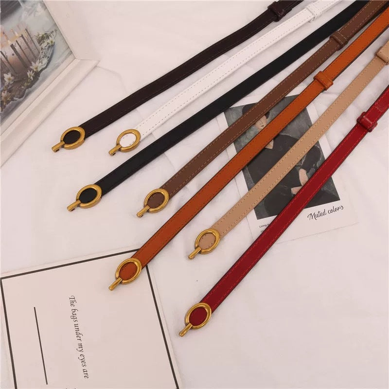 Schmaler Ledergürtel - LinenSash
