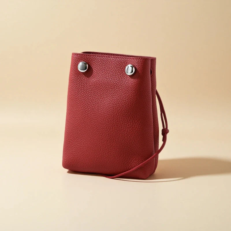 Phone Crossbody Bag Leather-"Chromaluxe"