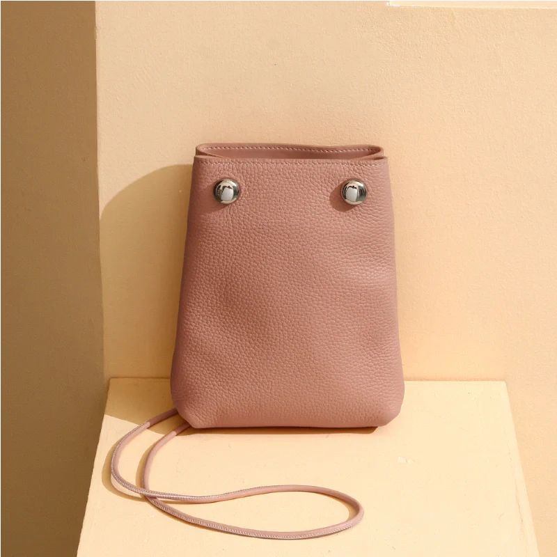 Phone Crossbody Bag Leather-"Chromaluxe"