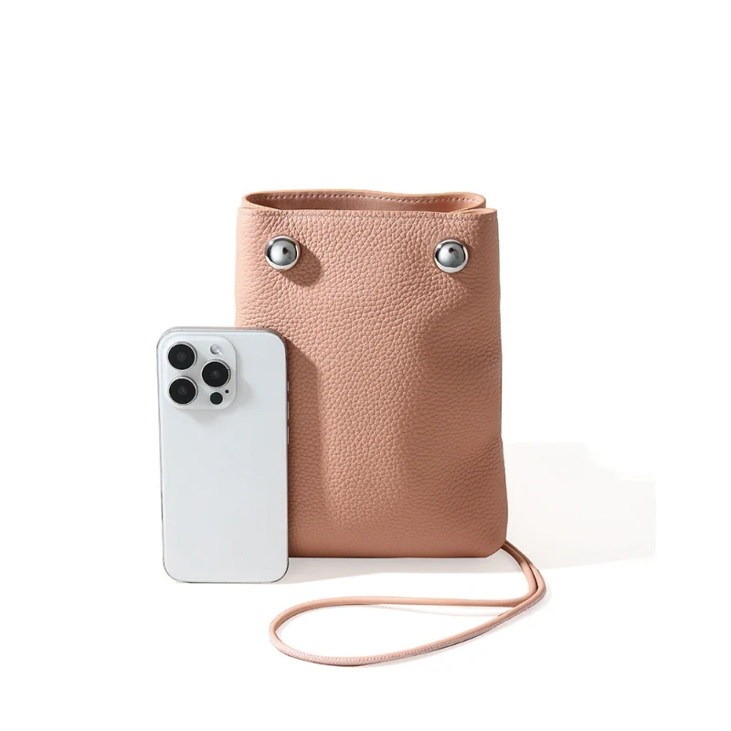 Phone Crossbody Bag Leather-"Chromaluxe"