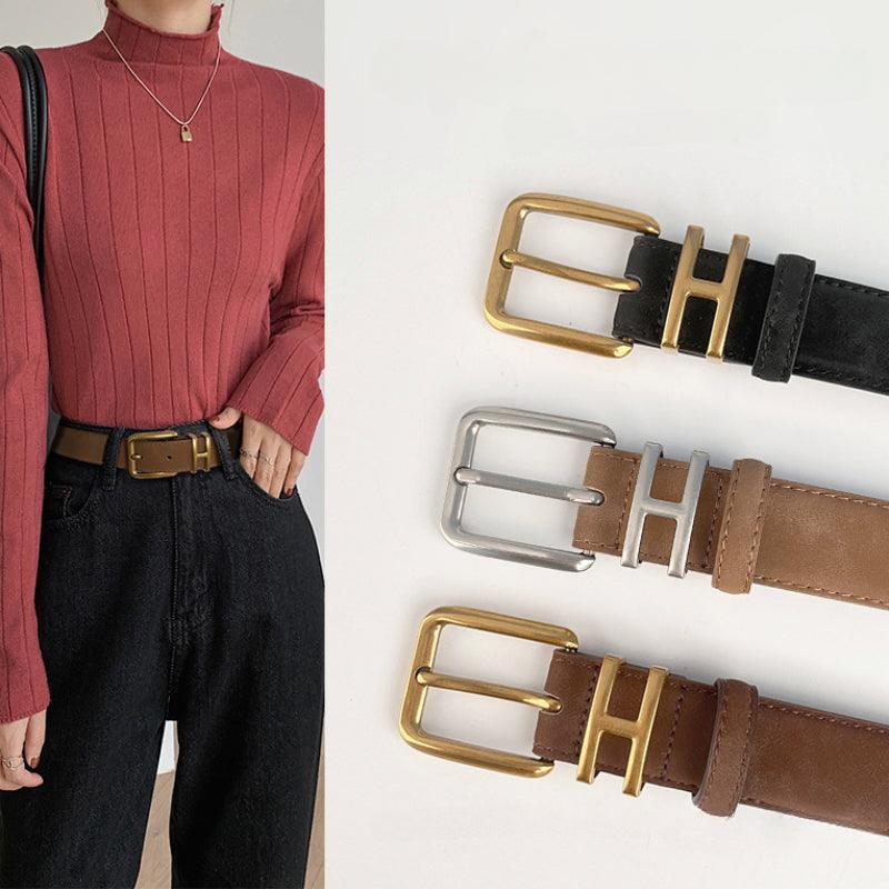 Women’s Leather Belt-Suede Leather Strap-Belt for Dresses-Women’s Gift