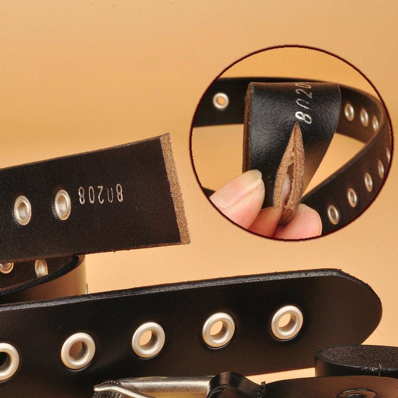 Women’s Leather Belt-Trendy for Rock-Style Accessory-in Black,Brown