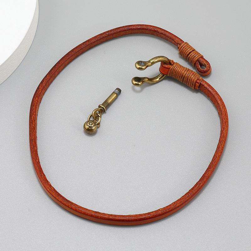 Women’s Leather Bracelet-Horse-Brown,Orange-Luck Charm-Women’s Gift