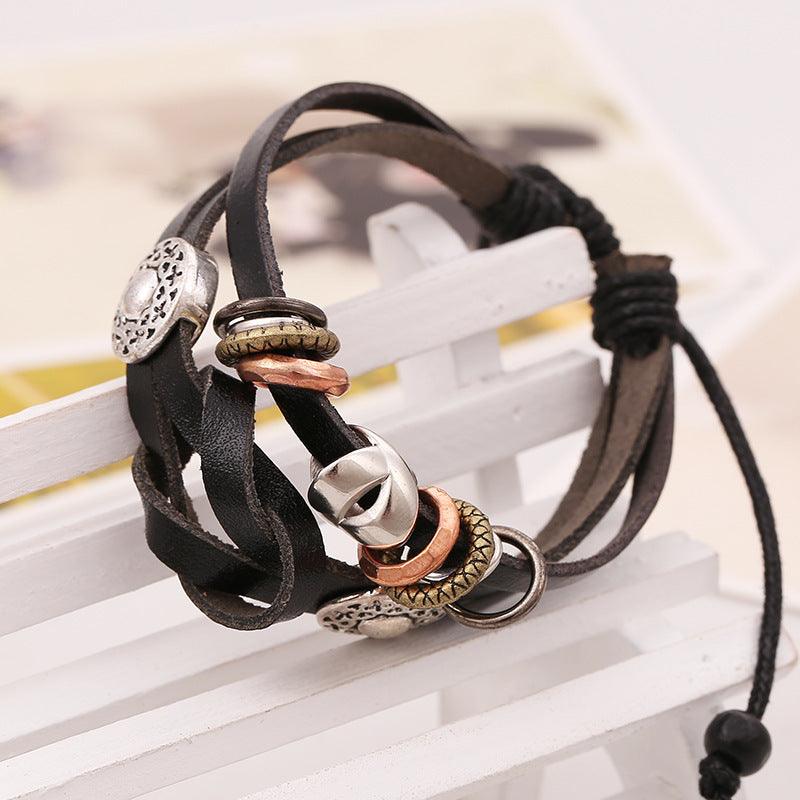 Women’s Leather Bracelet-Zen Wheel-Cultural Adornment-Women’s Gift