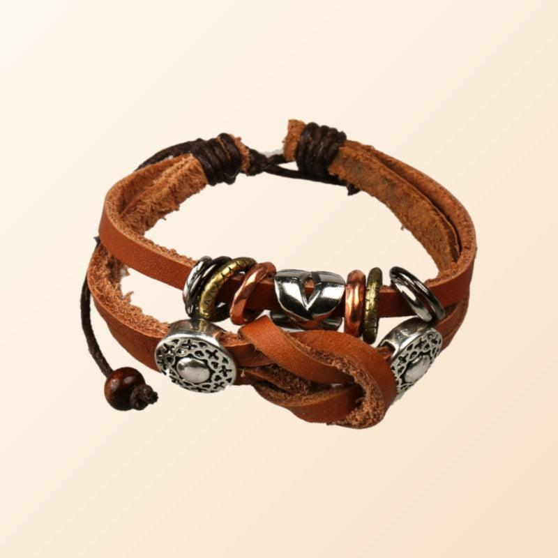 Women’s Leather Bracelet-Zen Wheel-Cultural Adornment-Women’s Gift