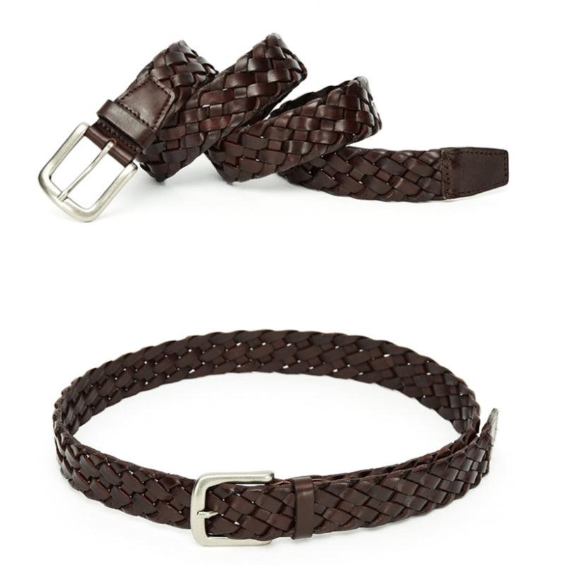 Women’s Luxury Leather Belt-Hand Braided-Belt for Dresses