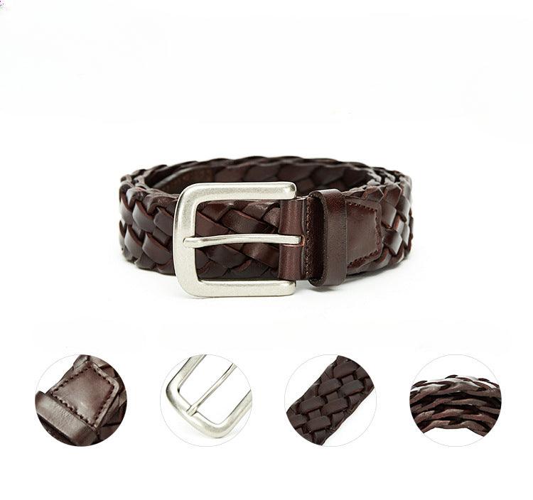 Women’s Luxury Leather Belt-Hand Braided-Belt for Dresses