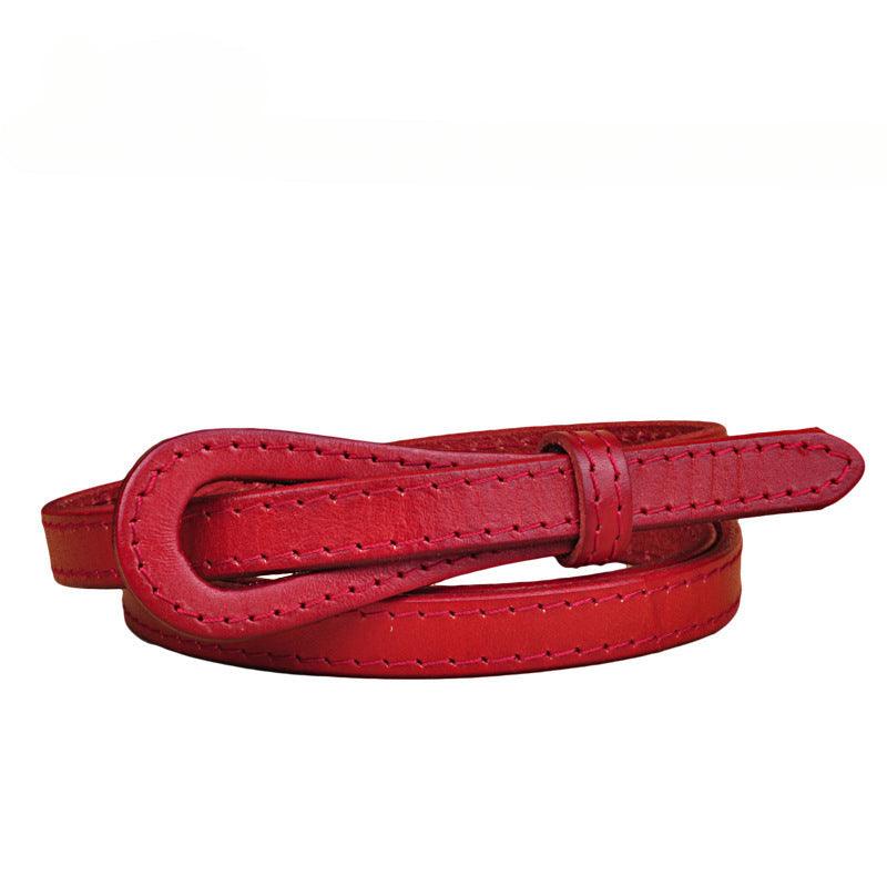 Women’s Luxury Leather Belt-White & Orange Color-Belt for Dresses