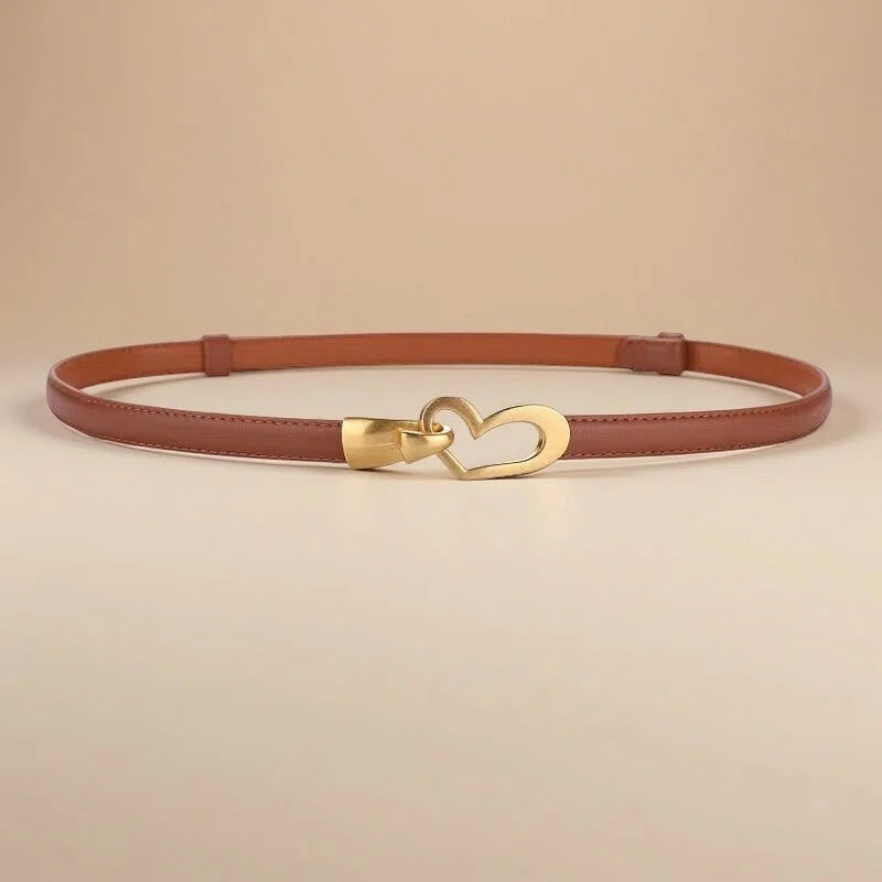 Damen schmaler Ledergürtel - SandRibbon