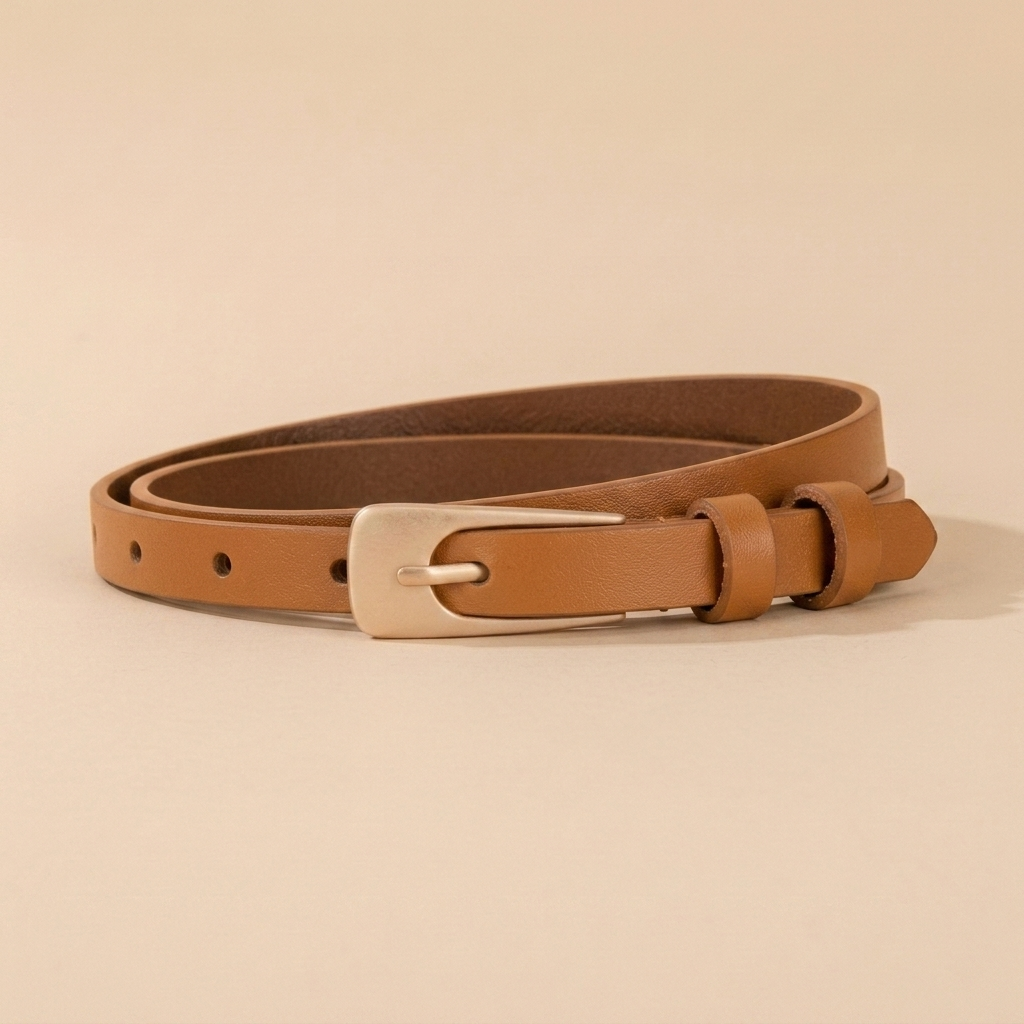Women's Western Belt - Slim Strap with Western Buckle