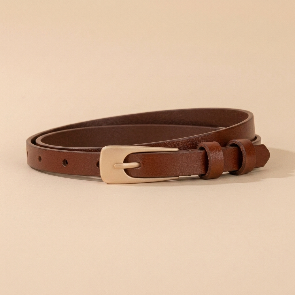 Women's Western Belt - Slim Strap with Western Buckle