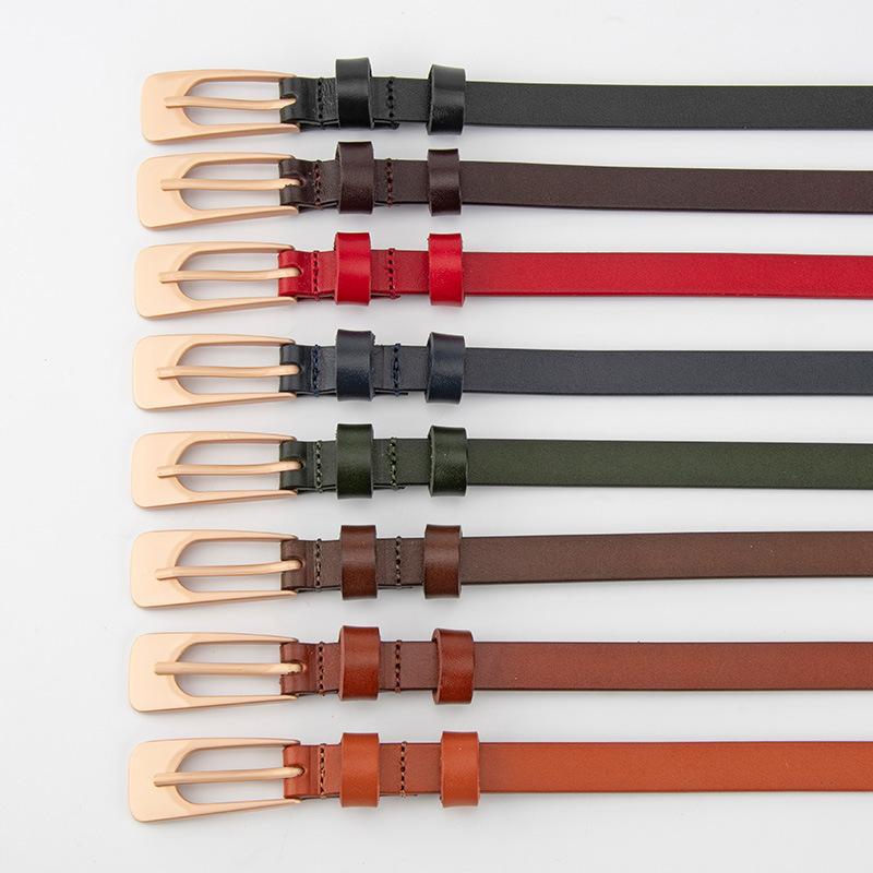 Women's Western Belt - Slim Strap with Western Buckle