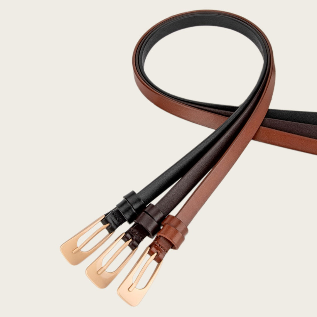 Women's Western Belt - Slim Strap with Western Buckle