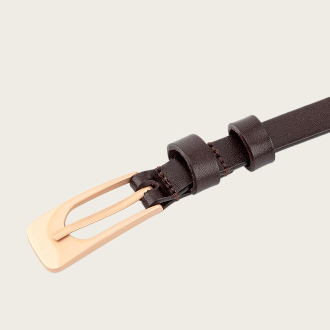 Women's Western Belt - Slim Strap with Western Buckle