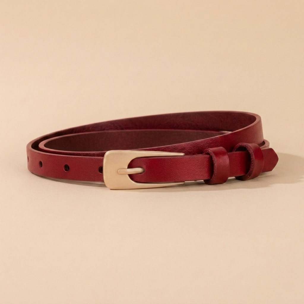 Women's Western Belt - Slim Strap with Western Buckle