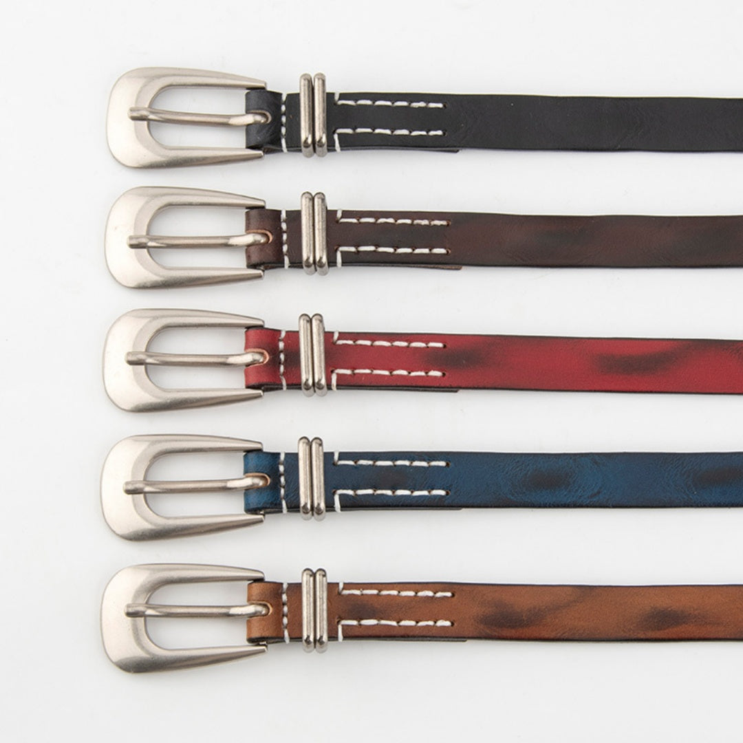 Women's Western Belt - Vintage Wash Full-Grain Leather